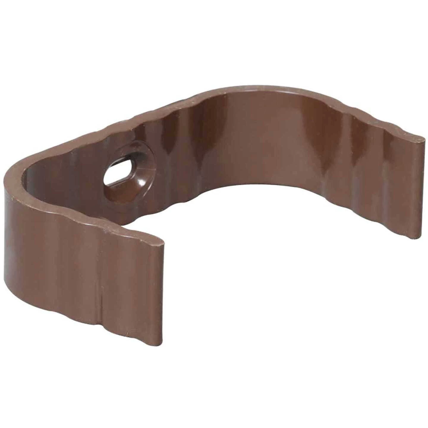 Amerimax 2 In. X 3 In. Traditional K-Style Brown Vinyl Downspout Clip 1 Amerimax 2 In. X 3 In. Traditional K-Style Brown Vinyl Downspout Clip
