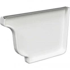 Amerimax 5 In. Galvanized White Right Gutter End Cap