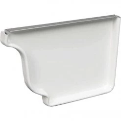 Amerimax 4 In. Galvanized White Right Gutter End Cap