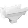 Amerimax 5 In. End With 2 In. X 3 In. Drop Outlet For White Vinyl Traditional K-Style Gutter